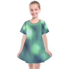 Green Vibrant Abstract Kids  Smock Dress