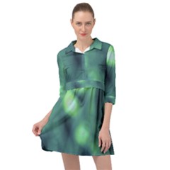 Green Vibrant Abstract Mini Skater Shirt Dress by DimitriosArt