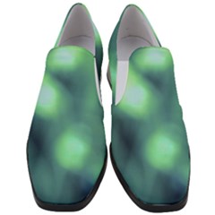 Green Vibrant Abstract Women Slip On Heel Loafers