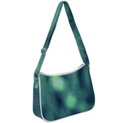 Green Vibrant Abstract Zip Up Shoulder Bag by DimitriosArt