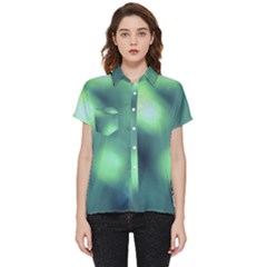 Green Vibrant Abstract Short Sleeve Pocket Shirt by DimitriosArt