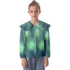 Green Vibrant Abstract Kids  Peter Pan Collar Blouse