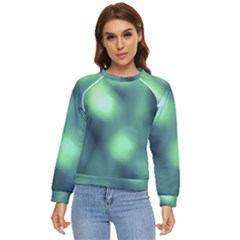 Green Vibrant Abstract Women s Long Sleeve Raglan Tee