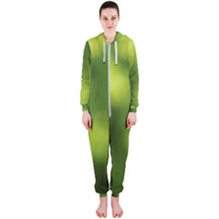 Green Vibrant Abstract No3 Hooded Jumpsuit (ladies)  by DimitriosArt