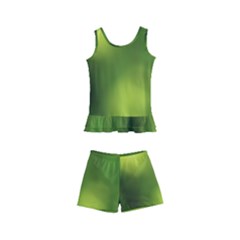 Green Vibrant Abstract No3 Kids  Boyleg Swimsuit by DimitriosArt