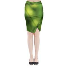 Green Vibrant Abstract No3 Midi Wrap Pencil Skirt by DimitriosArt