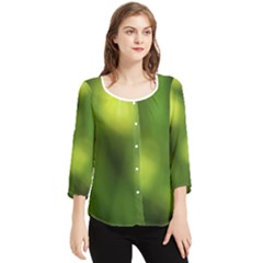 Green Vibrant Abstract No3 Chiffon Quarter Sleeve Blouse by DimitriosArt