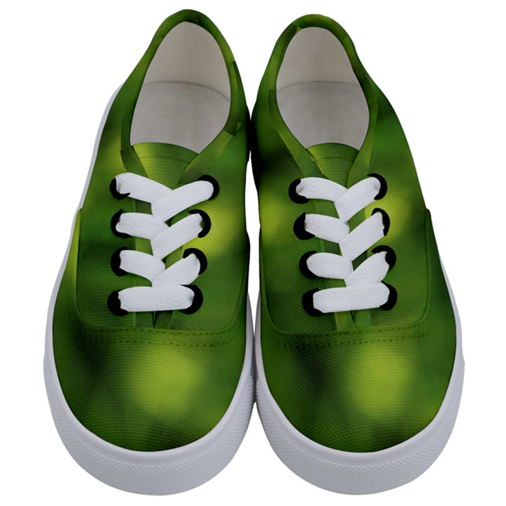 Green Vibrant Abstract No3 Kids  Classic Low Top Sneakers