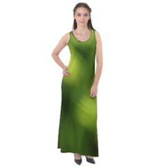 Green Vibrant Abstract No3 Sleeveless Velour Maxi Dress by DimitriosArt