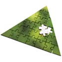 Green Vibrant Abstract No3 Wooden Puzzle Triangle View2