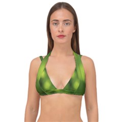 Green Vibrant Abstract No3 Double Strap Halter Bikini Top by DimitriosArt