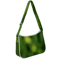 Green Vibrant Abstract No3 Zip Up Shoulder Bag by DimitriosArt