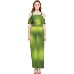 Green Vibrant Abstract No3 Draped Sleeveless Chiffon Jumpsuit by DimitriosArt