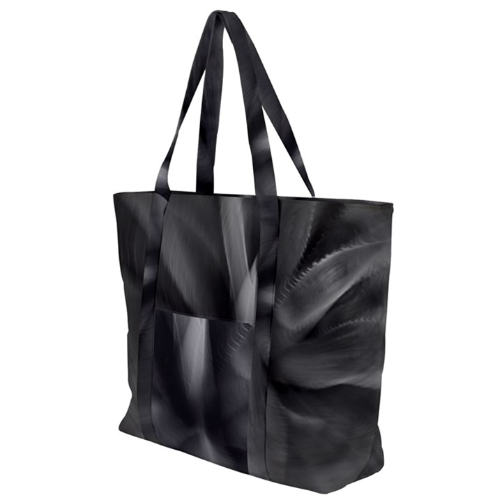 Black Agave Heart In Motion Zip Up Canvas Bag