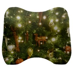 Christmas Tree Decoration Photo Velour Head Support Cushion by dflcprintsclothing