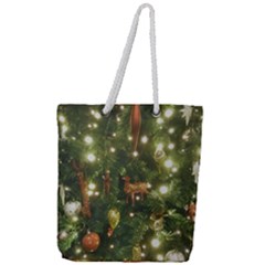 Christmas Tree Decoration Photo Full Print Rope Handle Tote (large) by dflcprintsclothing