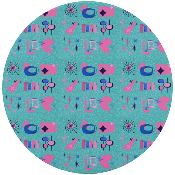 50s Diner Print Mint Green UV Print Round Tile Coaster