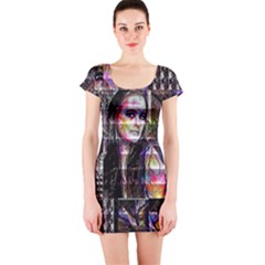 Hungry Eyes Ii Short Sleeve Bodycon Dress by MRNStudios