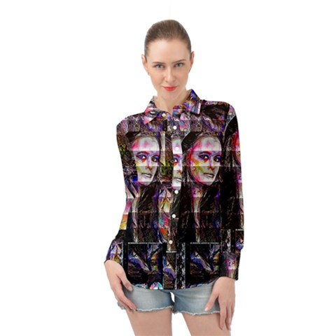 Hungry Eyes Ii Long Sleeve Chiffon Shirt by MRNStudios