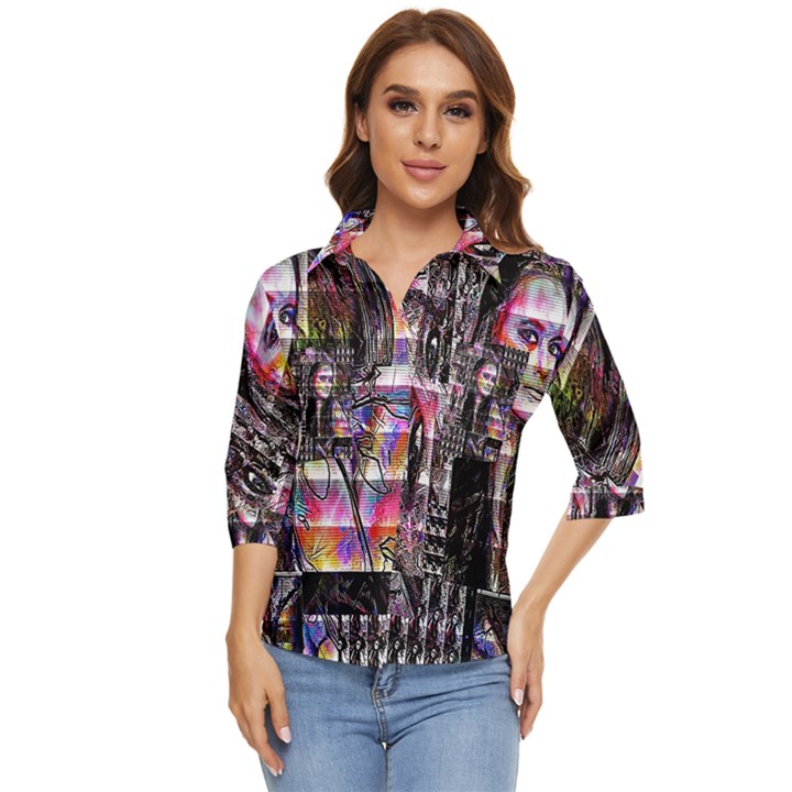 Hungry Eyes Ii Women s Quarter Sleeve Pocket Shirt