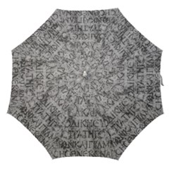 Ancient Greek Typography Photo Straight Umbrellas by dflcprintsclothing