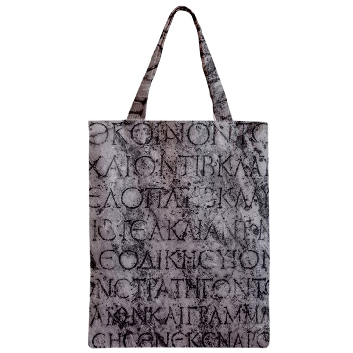 Ancient Greek Typography Photo Zipper Classic Tote Bag