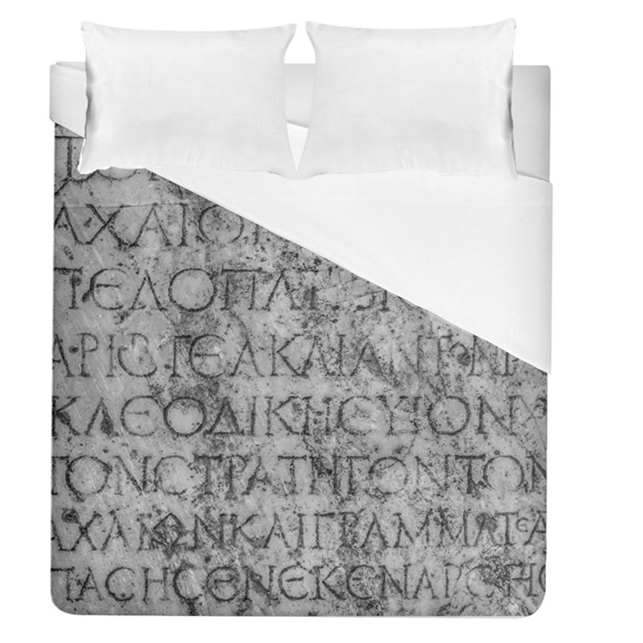 Ancient Greek Typography Photo Duvet Cover (Queen Size)