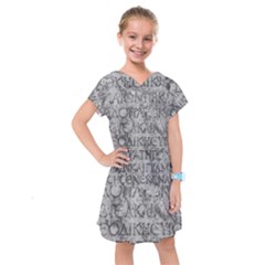 Ancient Greek Typography Photo Kids  Drop Waist Dress by dflcprintsclothing