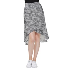 Ancient Greek Typography Photo Frill Hi Low Chiffon Skirt