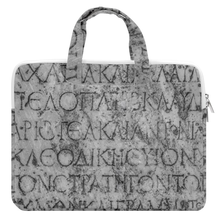 Ancient Greek Typography Photo MacBook Pro Double Pocket Laptop Bag (Large)