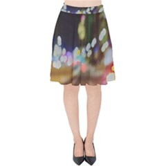 City Lights Series No4 Velvet High Waist Skirt by DimitriosArt