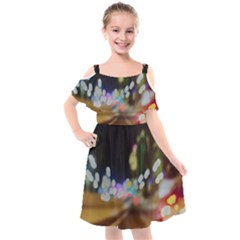 City Lights Series No4 Kids  Cut Out Shoulders Chiffon Dress by DimitriosArt