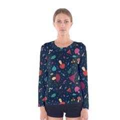 Bright Mushrooms Women s Long Sleeve Tee