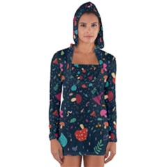 Bright Mushrooms Long Sleeve Hooded T-shirt by SychEva