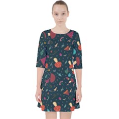 Bright Mushrooms Pocket Dress by SychEva