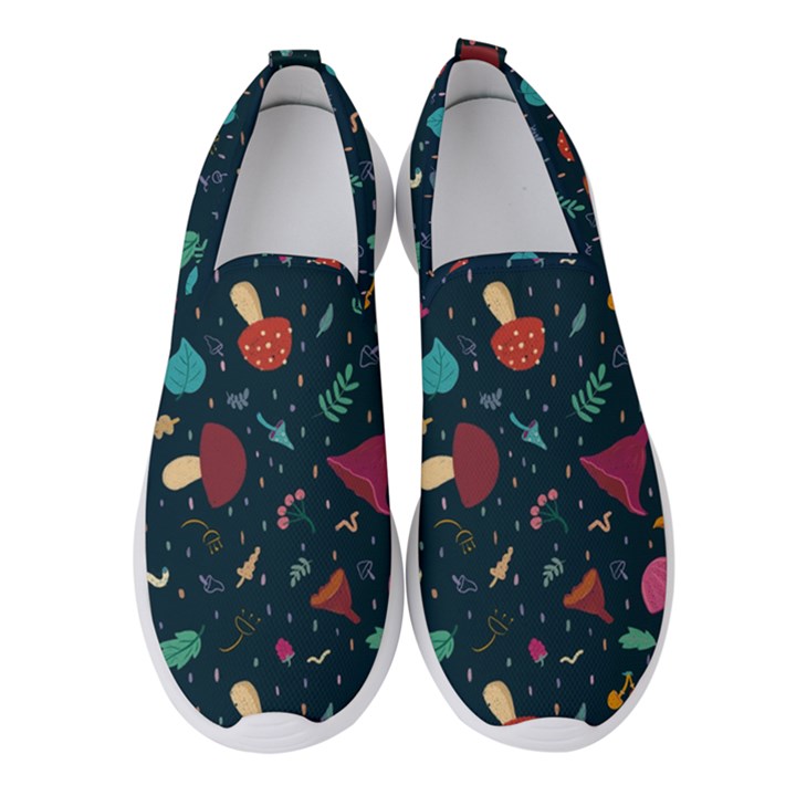 Bright Mushrooms Women s Slip On Sneakers