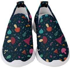 Bright Mushrooms Kids  Slip On Sneakers by SychEva