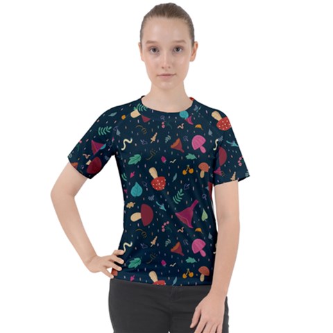 Bright Mushrooms Women s Sport Raglan Tee by SychEva