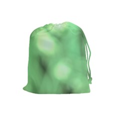 Green Vibrant Abstract No4 Drawstring Pouch (Large)