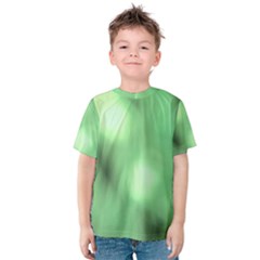 Green Vibrant Abstract No4 Kids  Cotton Tee