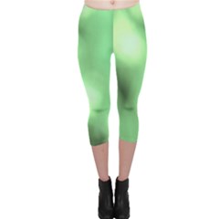 Green Vibrant Abstract No4 Capri Leggings 