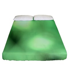 Green Vibrant Abstract No4 Fitted Sheet (Queen Size)