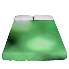 Green Vibrant Abstract No4 Fitted Sheet (King Size)