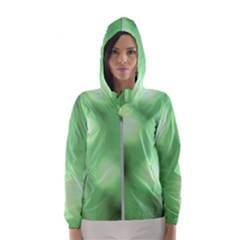 Green Vibrant Abstract No4 Women s Hooded Windbreaker by DimitriosArt