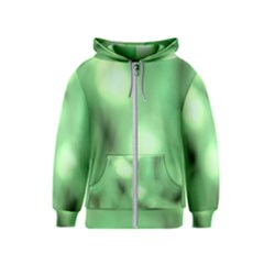 Green Vibrant Abstract No4 Kids  Zipper Hoodie