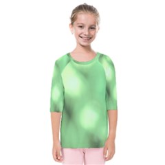 Green Vibrant Abstract No4 Kids  Quarter Sleeve Raglan Tee