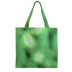 Green Vibrant Abstract No4 Zipper Grocery Tote Bag