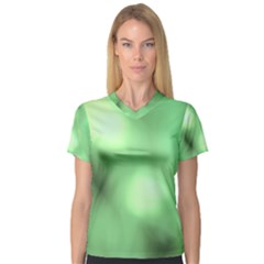 Green Vibrant Abstract No4 V-Neck Sport Mesh Tee