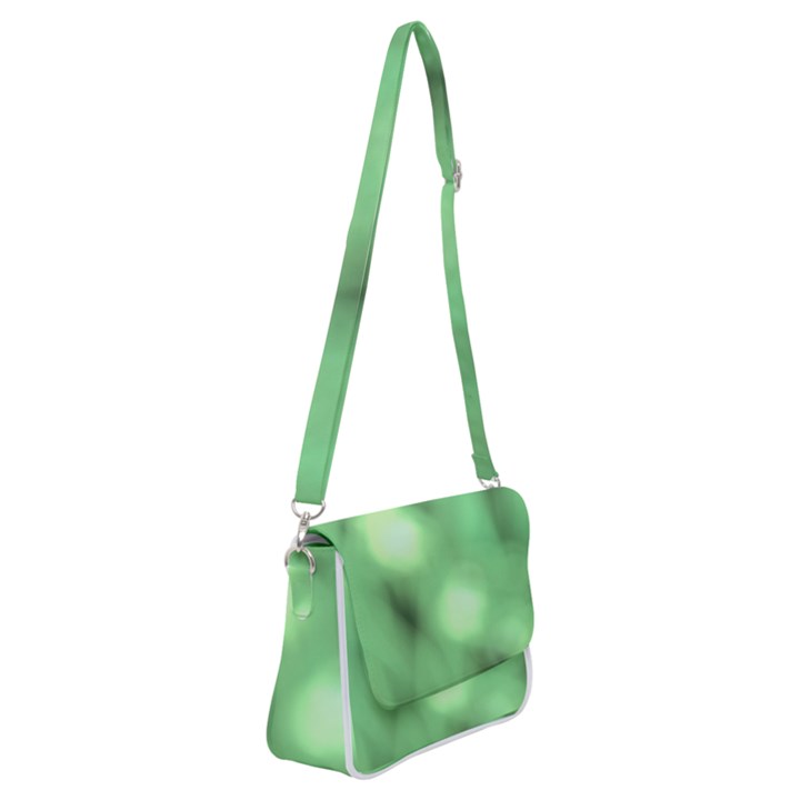 Green Vibrant Abstract No4 Shoulder Bag with Back Zipper