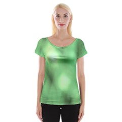 Green Vibrant Abstract No4 Cap Sleeve Top